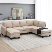 Load image into Gallery viewer, [VIDEO provided] [New] 104.3*78.7&quot; Modern L-shaped Sectional Sofa,7-seat Linen Fabric Couch Set with Chaise Lounge and Convertible Ottoman for Living Room,Apartment,Office,3 Colors
