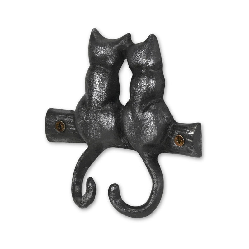Two Hook 5" Cast Iron Wall Hooks - Black