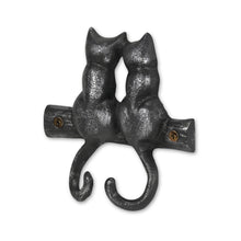 Load image into Gallery viewer, Two Hook 5" Cast Iron Wall Hooks - Black
