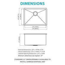 Load image into Gallery viewer, Undermount Kitchen Sink With Deep Single Bowl
