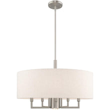 Load image into Gallery viewer, 25" Six Light Dimmable Chandelier With Shades - Nickel
