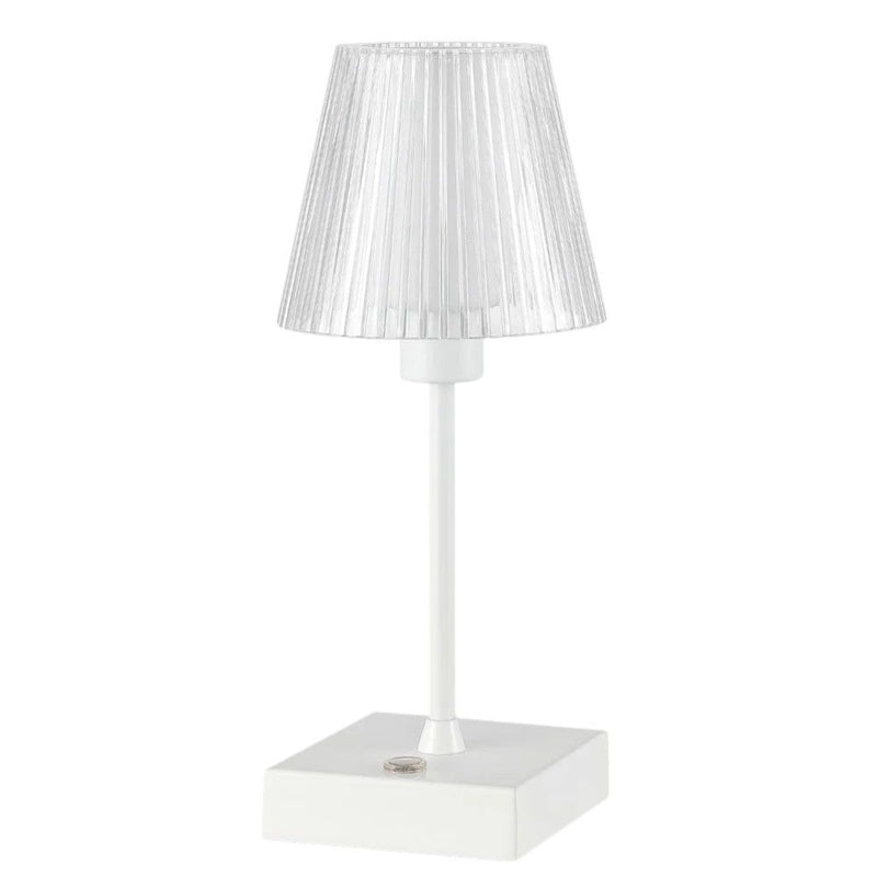 USB Table Lamp With Empire Shade - White
