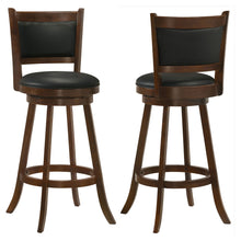 Load image into Gallery viewer, Swivel Stool With Upholstered Seat (Set of 2) - Black / Brown
