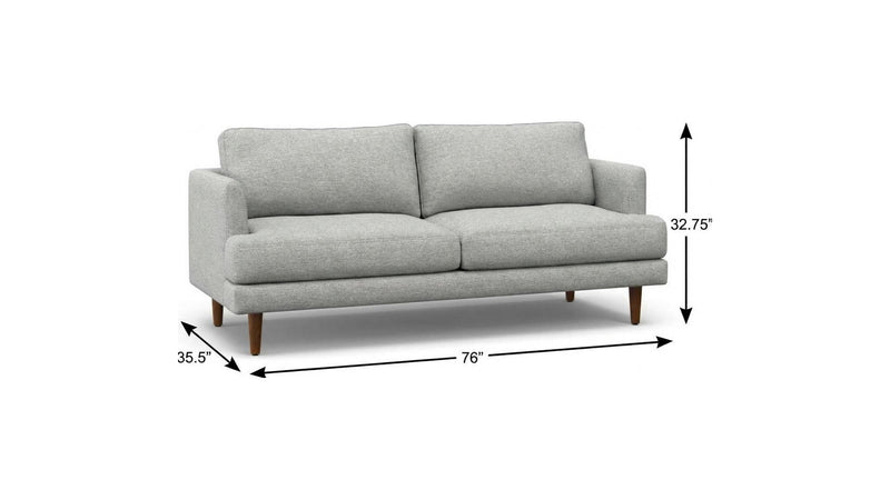 76" Sofa With Brown Legs - Gray