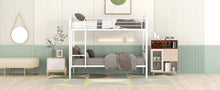 Load image into Gallery viewer, Twin Over Twin Metal Bunk Bed,Divided into Two Beds(White){OLD SKU:MF280424AAK}
