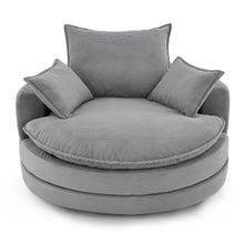 Load image into Gallery viewer, 360° Swivel Accent Barrel Chair With Dual Layer Cushion And 3 Removable Pillows
