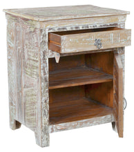 Load image into Gallery viewer, 24" x 18" x 30" One Drawer Shutter Solid Wood Nightstand - Distressed White
