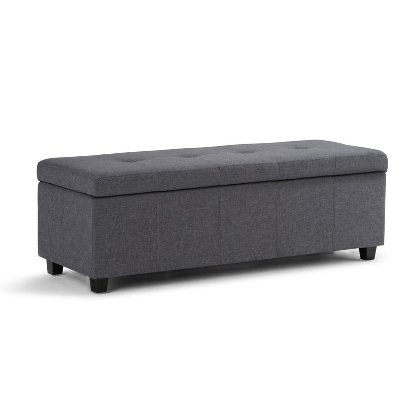 Storage Ottoman - Slate Gray / Dark Brown