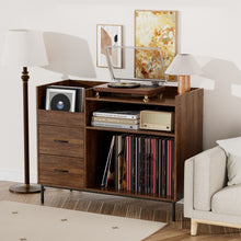 Load image into Gallery viewer, Grain Record Player Stand, Media Console With Speaker Shelf &amp; 2 Drawers
