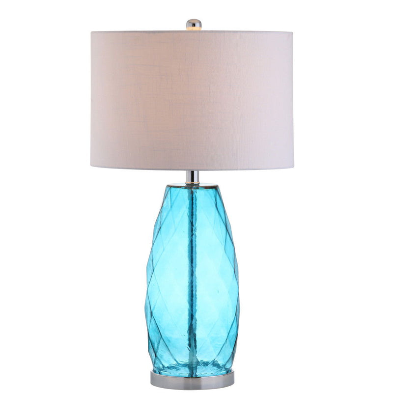 27" Table Lamp With Drum Shade - Blue