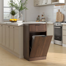 Load image into Gallery viewer, Tilt Out Trash Can Cabinet With Wave Textured Drawer &amp; Pull Out Bin
