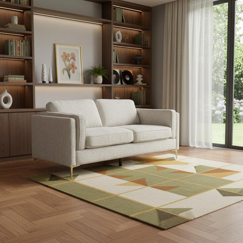 77" Fabric Solid Wood Sofa - Beige