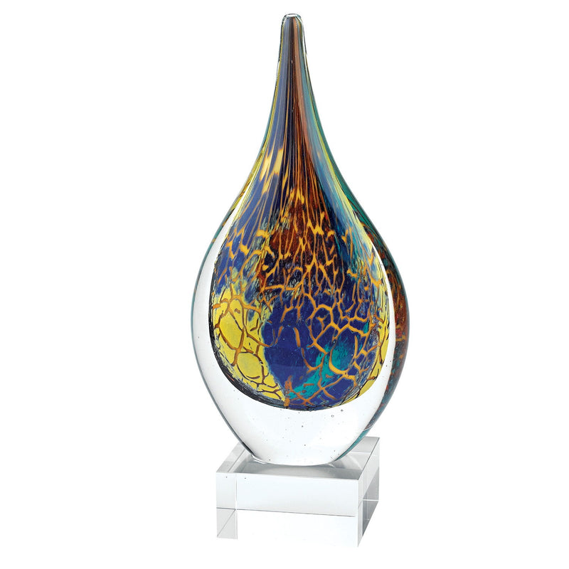 Murano Modern Abstract Tabletop Sculpture (376082) - Blue / Yellow