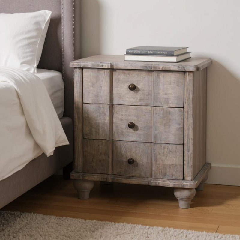 25" Solid Wood 2 Drawer Nightstand - Brown