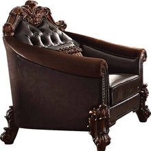 Load image into Gallery viewer, Faux Leather Tufted Barrel Chair - Dark Brown
