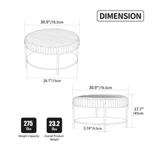 Load image into Gallery viewer, Modern Upholstered Round Ottoman Coffee Table With Storage Shelf
