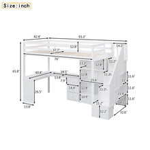 Load image into Gallery viewer, Loft Bed With L Shaped Desk, Drawers, Cabinet, And Storage Staircase
