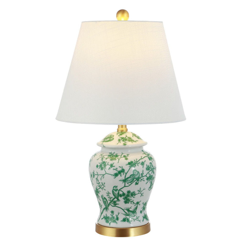 22" Urn Table Lamp LED With Empire Shade - White
