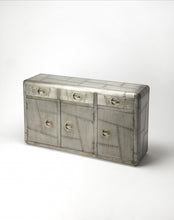 Load image into Gallery viewer, Steel Console Accent Cabinet With Three Drawers - Silver
