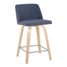 Load image into Gallery viewer, Toriano - Contemporary Fixed Height Counter Stool With Swivel With Square Footrest (Set of 2)
