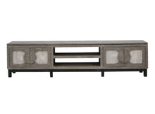Load image into Gallery viewer, Solid Wood Cabinet Enclosed Storage Distressed TV Stand - White
