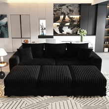Load image into Gallery viewer, Convertible Deep Seat Sofa With Soft Pillows And Ottomans
