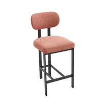 Load image into Gallery viewer, Fabric Metal Counter Height Bar Chairs (Set of 2) - Orange / Black
