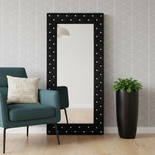 Load image into Gallery viewer, 71" Wood And Faux Crystal Framed Freestanding And Wall Mount Standing Mirror - Black

