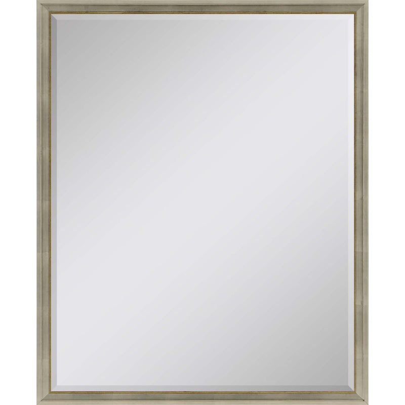 42" Wood Accent Mirror - Silver