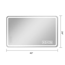 Load image into Gallery viewer, LED Bathroom Mirror Vanity Mirrors With Front Lights Wall Mounted Anti-Fog Frameless Make Up Mirror With Light Copper Free Silver Mirror Horizontal Or Vertical - Silver
