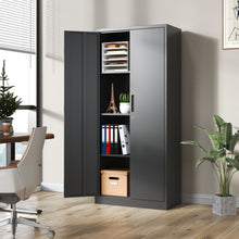 Load image into Gallery viewer, Heavy Metal Garage Storage Cabinet With Locking Doors, Steel, Adjustable Shelves
