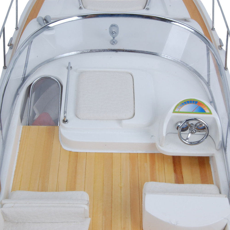 Hand Painted Model Boat (624225) - White / Blue