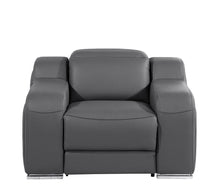 Load image into Gallery viewer, Italian Leather Wall Hugger Recliner With USB - Dark Gray
