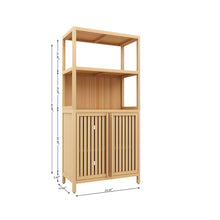 Load image into Gallery viewer, Neutral - Bamboo Storage Cabinet Freestanding With 2 Doors For Bathroom, Living Room, Kitchen, And Entryway - Neutral
