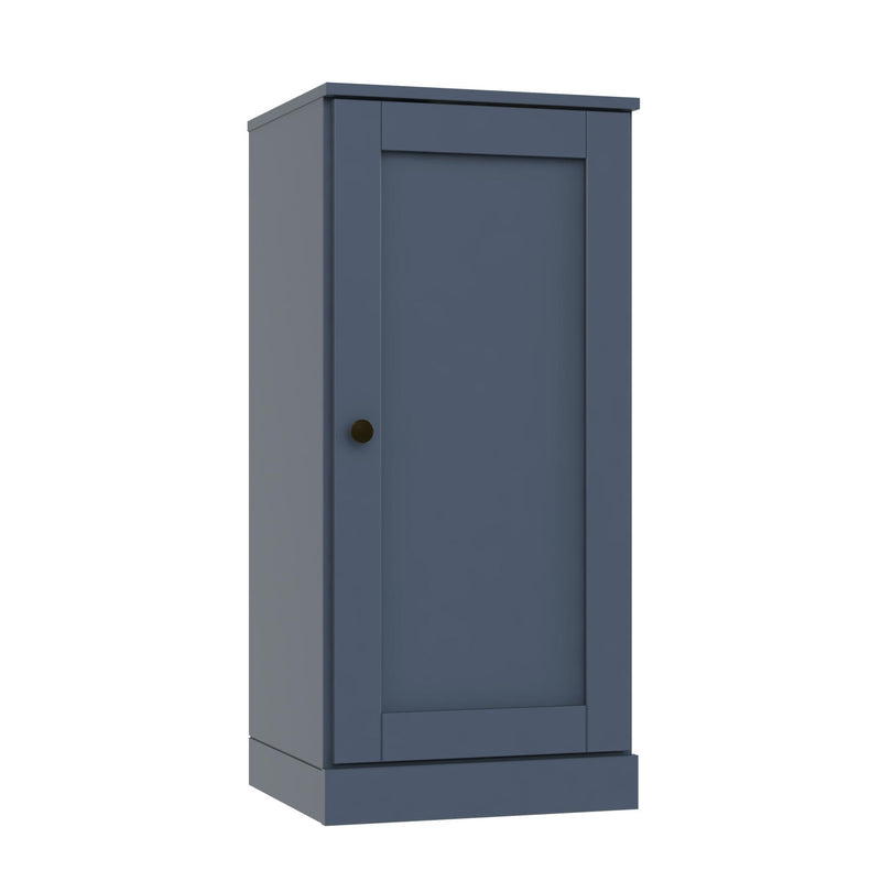 Solid Wood Adjustable Three Tier Library Bookcase With One Door (751329) - French Blue