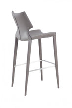 Load image into Gallery viewer, Faux Leather And Steel Low Back Bar Height Bar Chairs (Set of 2) - Gray
