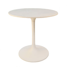 Load image into Gallery viewer, 30" Rounded Marble And Iron Pedestal Base Dining Table - White
