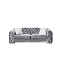 Load image into Gallery viewer, 2 Seater Sofa With Button Tufted Diamond Grid &amp; 2 Pillows For Living Room
