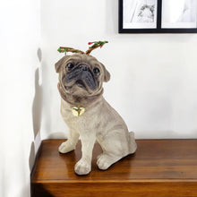 Load image into Gallery viewer, Poly Dog Christmas Figurine - Cream / Brown / Gold
