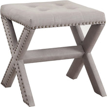 Load image into Gallery viewer, Upholstered Accent Bench With Nailhead Trim
