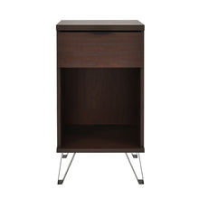 Load image into Gallery viewer, Modern Industrial Tall End Table With Drawer And Shelf - Walnut
