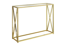 Load image into Gallery viewer, 42" Glass Frame Console Table - Clear And Gold
