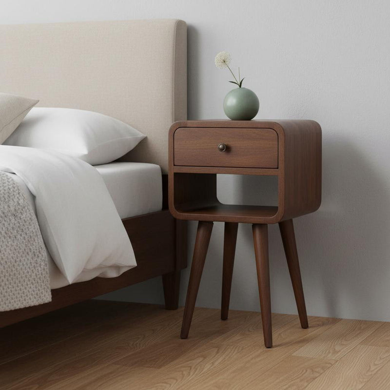 Wood One Drawer Nightstand - Chestnut