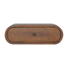 Load image into Gallery viewer, 18" Solid Wood Oval One Drawer Floating Nightstand - Chestnut
