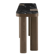 Load image into Gallery viewer, Dana - Console Table - Faux Marble Top, Black &amp; Dark Walnut
