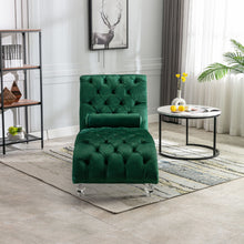 Load image into Gallery viewer, Velvet Chaise Lounge Indoor, Button Tufted Upholstered Chaise Lounge Chair With Pillow
