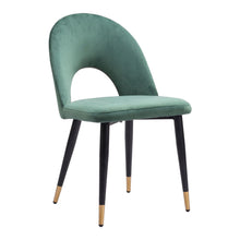 Load image into Gallery viewer, Upholstered Velvet Open Back Dining Side Chairs (Set of 2) - Green
