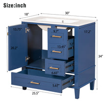 Load image into Gallery viewer, Bathroom Vanity, Modern Bathroom Cabinet With Sink Combo Set, Bathroom Storage Cabinet With A Soft Closing Door And 3 Drawers, Solid Wood Frame
