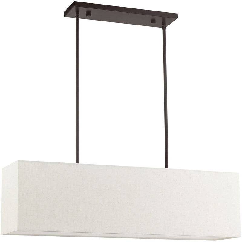 12" Four Light Dimmable Chandelier With Shades - Bronze