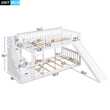 Load image into Gallery viewer, Twin Over Twin Stairway Bunk Bed With Two Drawers And Slide
